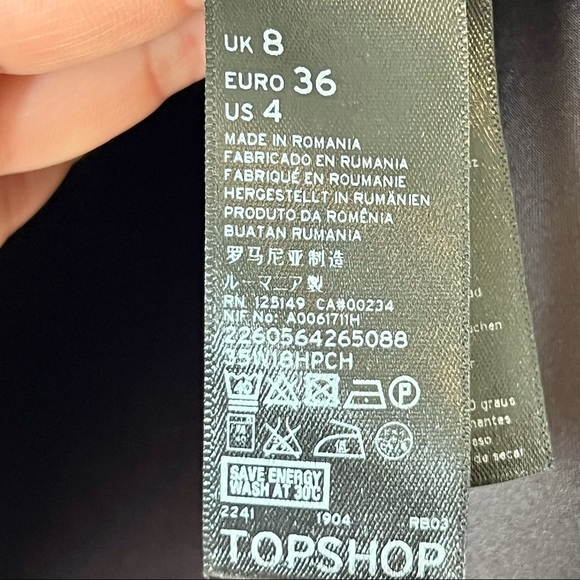 TOPSHOP Structured Champagne Floral Satiny A-Line Mini Dress—SZ. 4 - Picture 12 of 13